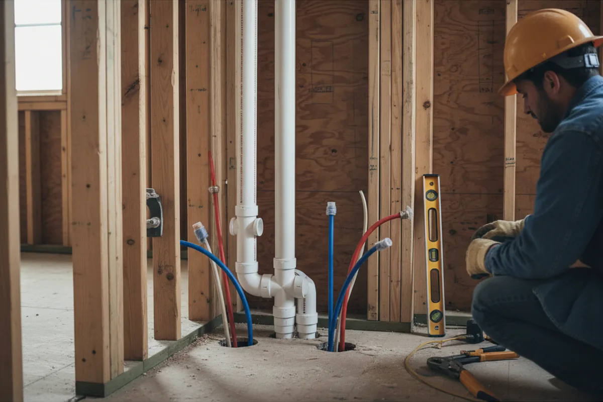 Drain and supply rough-in during Garbage Disposal Repair in Laurel
